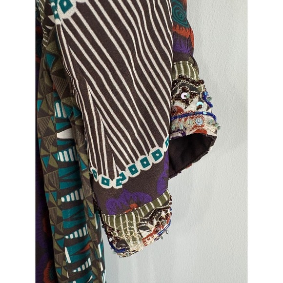 Mamas & Papas Maternity Boho Beaded V Neck Print Dress Size 16 - Picture 8 of 8